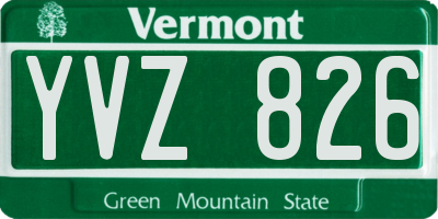 VT license plate YVZ826