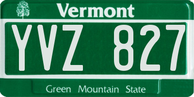 VT license plate YVZ827