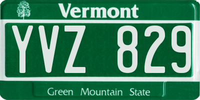 VT license plate YVZ829