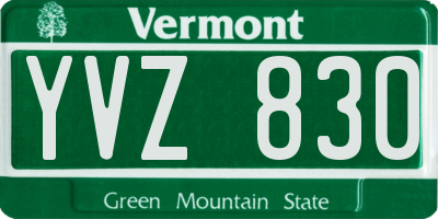 VT license plate YVZ830