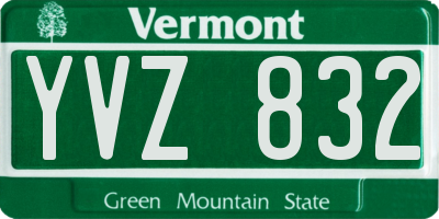 VT license plate YVZ832