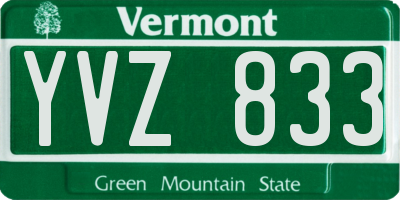 VT license plate YVZ833
