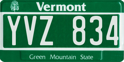 VT license plate YVZ834