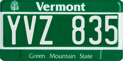 VT license plate YVZ835