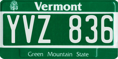 VT license plate YVZ836