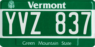 VT license plate YVZ837
