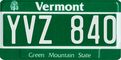 VT license plate YVZ840