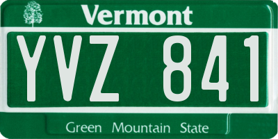 VT license plate YVZ841