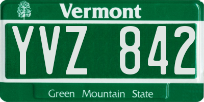 VT license plate YVZ842