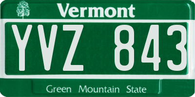 VT license plate YVZ843
