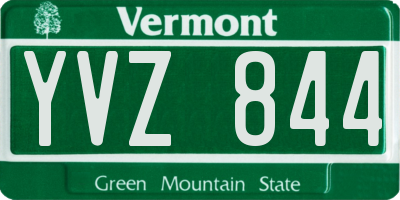 VT license plate YVZ844