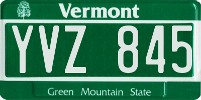 VT license plate YVZ845