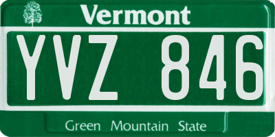 VT license plate YVZ846