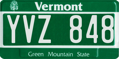 VT license plate YVZ848