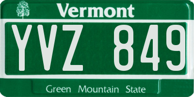 VT license plate YVZ849