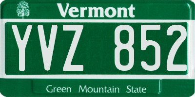 VT license plate YVZ852