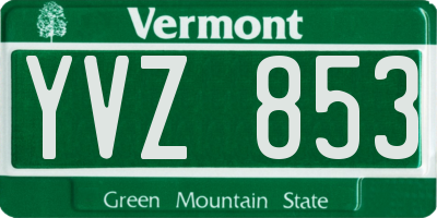 VT license plate YVZ853