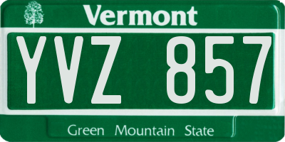 VT license plate YVZ857