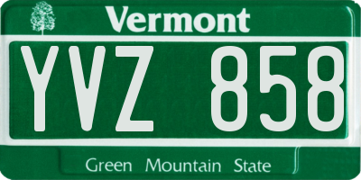 VT license plate YVZ858