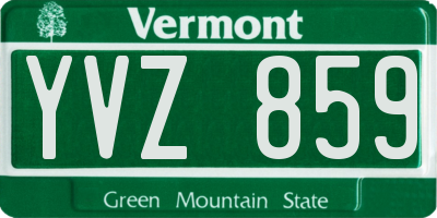 VT license plate YVZ859