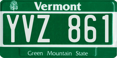 VT license plate YVZ861