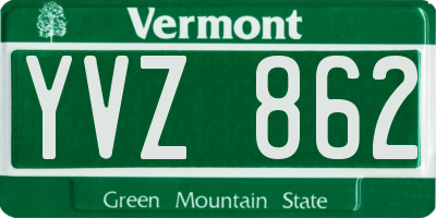 VT license plate YVZ862
