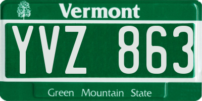 VT license plate YVZ863