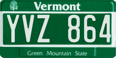 VT license plate YVZ864