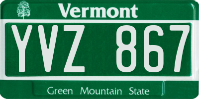 VT license plate YVZ867