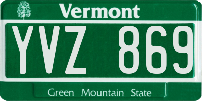 VT license plate YVZ869