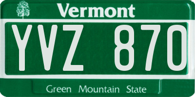 VT license plate YVZ870