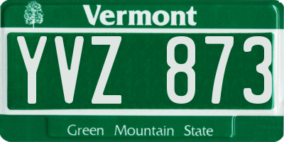 VT license plate YVZ873