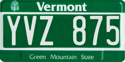 VT license plate YVZ875