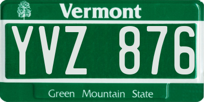 VT license plate YVZ876