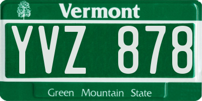 VT license plate YVZ878