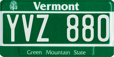 VT license plate YVZ880