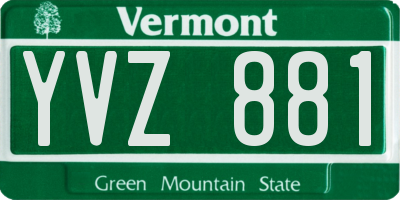 VT license plate YVZ881