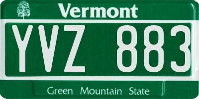 VT license plate YVZ883