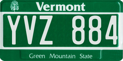 VT license plate YVZ884