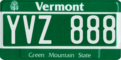 VT license plate YVZ888