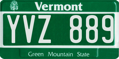 VT license plate YVZ889