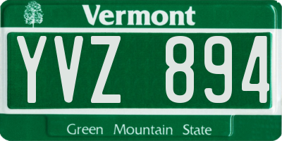 VT license plate YVZ894
