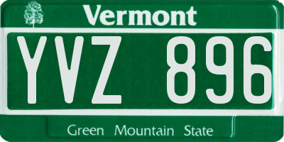 VT license plate YVZ896