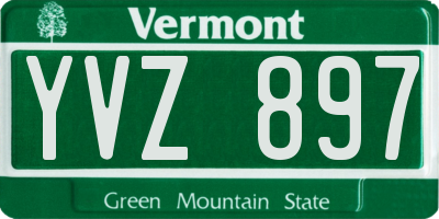 VT license plate YVZ897