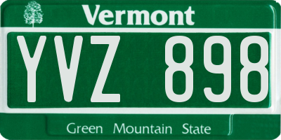 VT license plate YVZ898