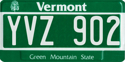 VT license plate YVZ902