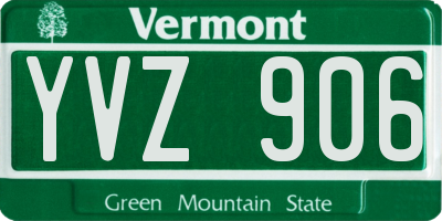 VT license plate YVZ906