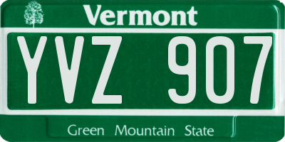 VT license plate YVZ907