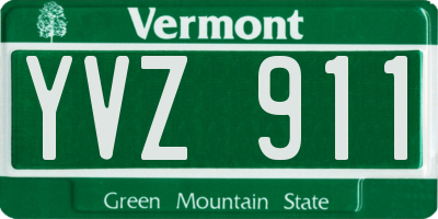 VT license plate YVZ911