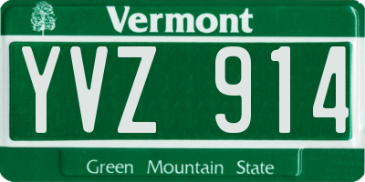 VT license plate YVZ914